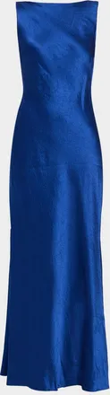 Jason Wu Sleeveless Cowl Backless Satin Maxi Dress