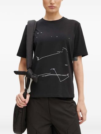 Heliot Emil T-shirt met print - Zwart
