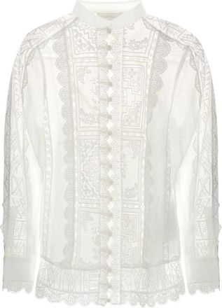 Zimmermann Aster Lace-panelled Shirt