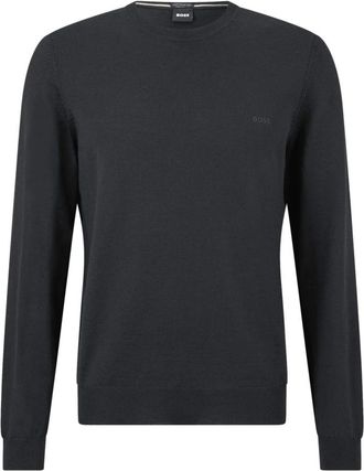 HUGO BOSS Wollen Trui Botto-L Zwart - Heren - Ronde hals truien - Zwart - 3XL - Wol - Truien & Vesten