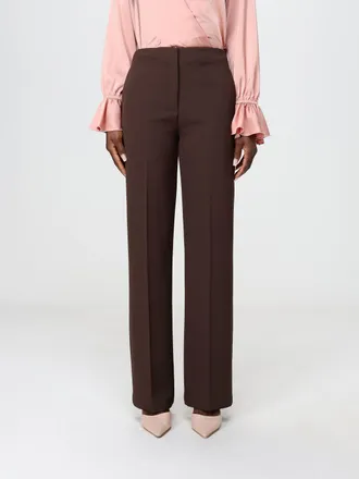 Hanita Wide-Leg Tailored Cr&ecirc;pe Trousers with Mid-Rise Waist