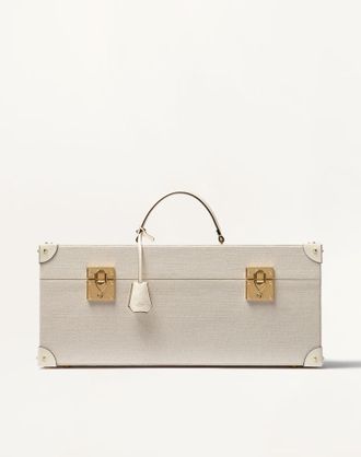 Valentino Garavani Valentino Garavani Perfume Case For 7 X 100 Ml In Canvas And Calfskin With Metal Studs Woman NATURAL/IVORY UNI
