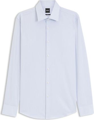 BOSS Slim-fit shirt in Pepita-patterned cotton