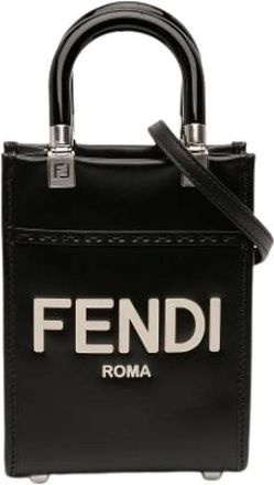 Fendi Pre-owned Mini Bags, female, Black, Size: ONE SIZE Pre-owned Mini Sunshine Shopper