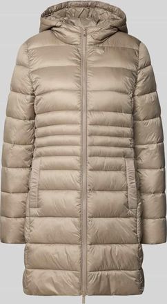 Jake*s Casual Steppmantel mit Kapuze in Stein, Größe 34