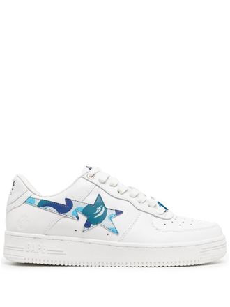 A Bathing Ape Bape Sta low-top leather sneakers - men - Leather/Rubber/Leather - 8.5 - White