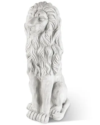 Glitzhome Handmade Oversized Guardian Sitting Lion Statue