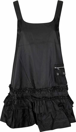 Ganni Duchesse Nylon U-Neck Mini Dress