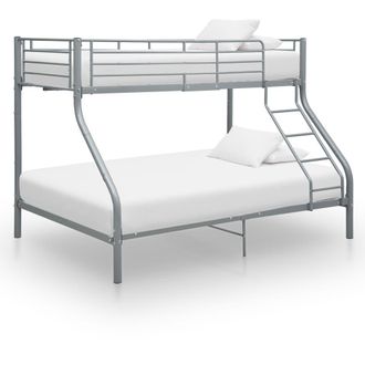 Berkfield Home Bunk Bed Frame Grey Metal 140x200 cm/90x200 cm