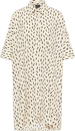 Dreimaster Dreimaster Overhemd jurk Dames wol wit zwart