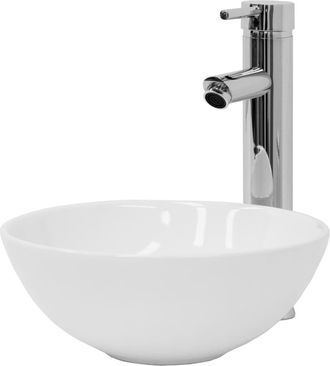 ML Design Lavabo cerámica lavamanos común pila para aseo de baño forma redo