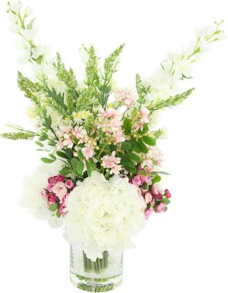 Creative Displays Inc. Handmade Faux Floral With Wild Heather, Hydrangeas, & Delphinium