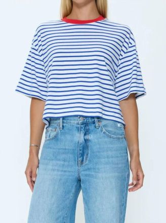 Pistola Denim Mae Cropped Tee In Maritime Red