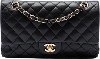 Chanel Pre-owned Classic Double Flap Shoulder Bag - Dames - Vintage Schoudertas - Zwart - ONE Size - Leer - Vintage