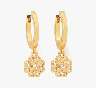 Kate Spade New York Heritage Bloom Huggie Drop Earrings