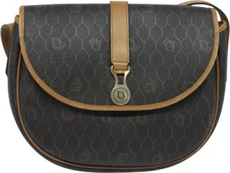 Dior Honeycomb Black Canvas Shoulder Bag (Pre-Owned)