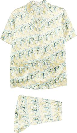 Olivia Von Halle Ingo Loulou printed pyjama (set of two) - Geel