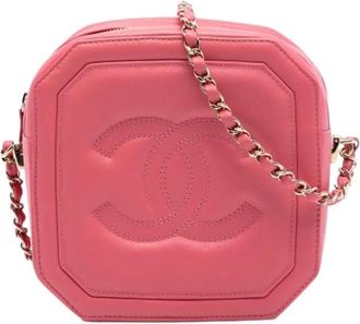 Chanel Pre-owned Leather Crossbody Bag - Dames - Vintage Schoudertas - Roze - ONE Size - Leer - Vintage