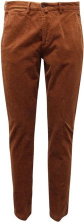 BRIGLIA 1949 Slim-fit Velvet Broek - Heren - Slim Fit Broeken - Bruin - S - Broeken