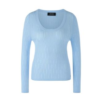Marc Cain Ronde hals gebreid - Dames - Ronde hals truien - Blauw - L - Truien & Vesten