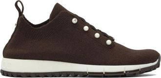 Jimmy Choo London Sock Sneakers met Parelversieringen - Dames - Sneakers - Bruin - 40 EU - Schoenen