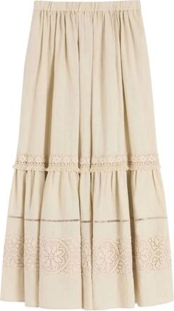 Max Mara Rokken, Dames, Beige, S, Maxi Rokken