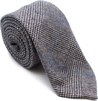 Hardy Amies Grey Wool Check Tie