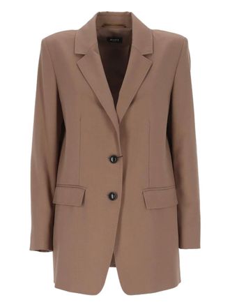 Marella button blazer - women - Polyester/Viscose/Elastane/Fabric - 46 - Brown