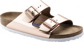 Birkenstock Womens Arizona Sandal In Metallic Copper