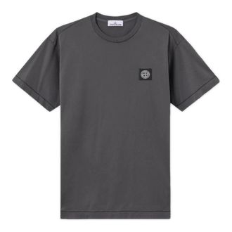Stone Island Slim-fit T-shirt met Compass patch - Heren - T-shirts - Grijs - XL - Katoen - Tops
