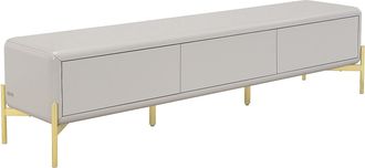 Vente-Unique Mueble TV con 3 cajones de MDF - Beige y dorado - LYBAKA