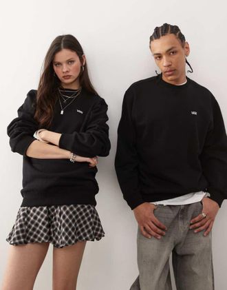 Vans Left Chest - Felpa oversize nera con logo-Nero