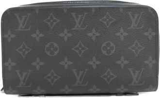 Louis Vuitton Black Coated Canvas Long Wallet (Bi-Fold) (Pre-Owned)