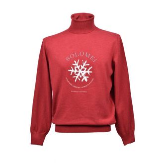 Brunello Cucinelli Red Cashmere Turtleneck Sweater, Brand Size 50 (US Size 40)