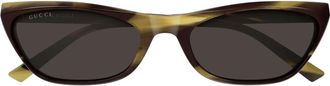 Gucci Geometrische Zonnebril - Dames - Zonnebrillen - Bruin - 56 MM - Accessoires