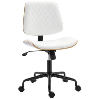 HOMCOM Silla de escritorio 48.5x53x98 cm blanco