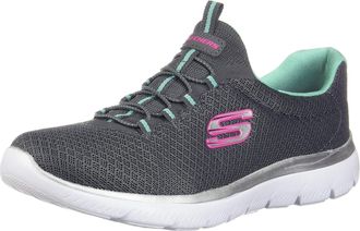 Skechers Womens Summits Sneaker, Grey Anthracite Green, 7 UK