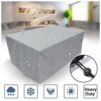 OEM Funda Para Muebles De Jard&iacute;n, 150x150x75 Cm, Color Plata, Tejido Oxford, Poli&eacute;ster, Impermeable, Con Cord&oacute;n Ajustable - Crezuo