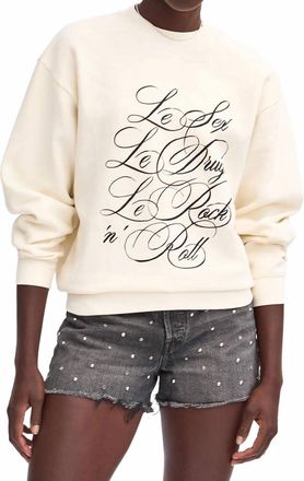 Clare Vivier Oversized Long Sleeve Sweatshirt In White