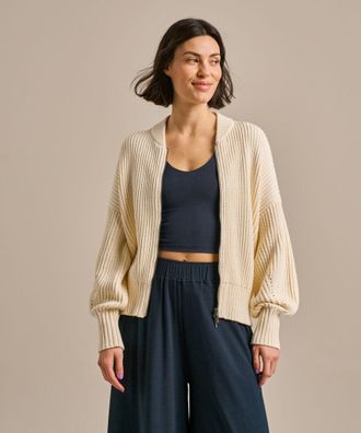 BAM Organic Cotton Full Zip Knitted Bomber - X-Small