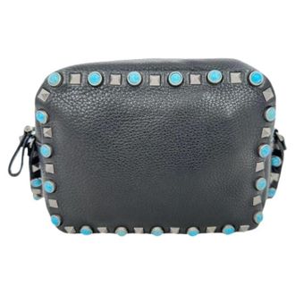 Valentino Pre-owned Rolling Rockstud Camera Bag - Dames - Pre-owned - Zwart - Maat: ONE Size Leer