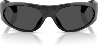 Moncler Inara 64mm Oversize Oval Sunglasses in Black Carbo /Dark Grey Solid at Nordstrom