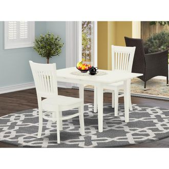 East West Furniture Dining Table- Dining Chairs, NFVA3-LWH-W