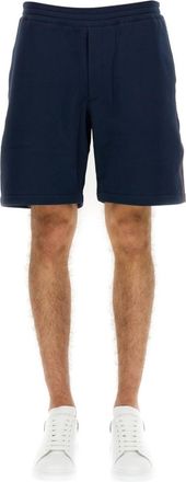 Alexander McQueen Blue Solid Shorts