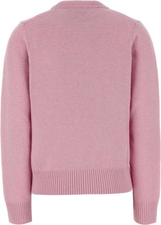 Ganni Womens Wool Sweater Pink Recycled