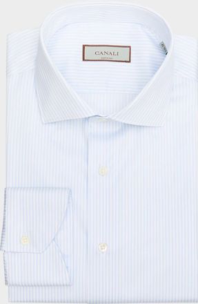 Canali Mens Pinstripe Long-Sleeve Shirt