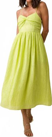 Line & Dot Maia Midi Dress In Chartruese