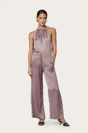 Lusana Tailor Silk Pant In Stone