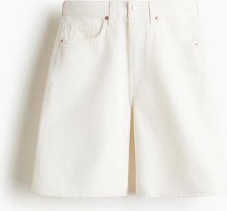 H&M Bermudashorts aus Denim - Cremefarben