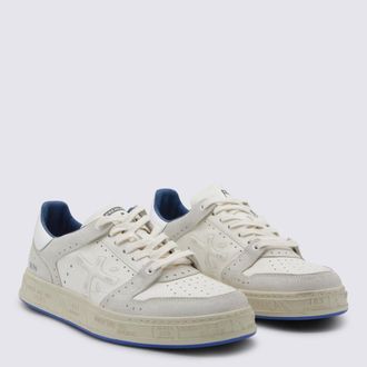 Premiata Suede and Leather Court Sneaker - White